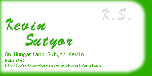kevin sutyor business card